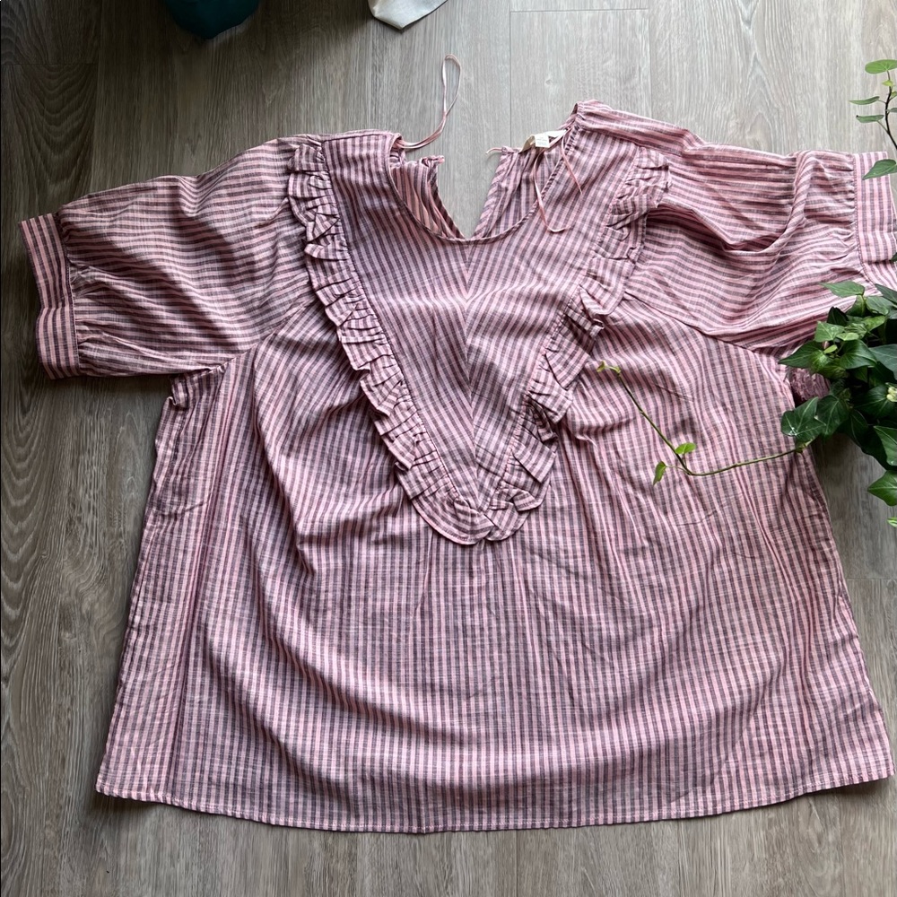 Pink striped blouse